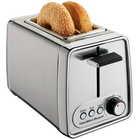 Hamilton Beach Modern Chrome Extra-Wide Slot 2 Slice Bagel Toaster | Model# 22791