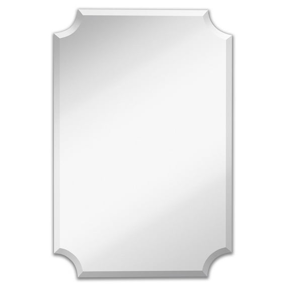 HAMILTON HILLS LARGE BEVELED SCALLOPED EDGE RECTANGULAR WALL MIRROR 1 INCH
