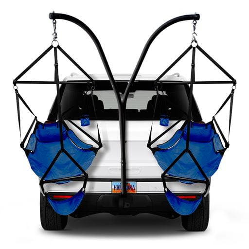 HAMMAKA Trailer Hitch Stand and 2 Ripstop Nylon AIR LITE Chairs (Royal Blue)