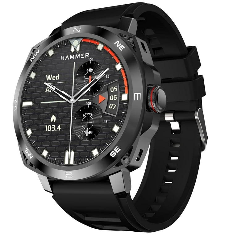 HAMMER Fit Pro Super AMOLED Display Smart Watch Round Dial