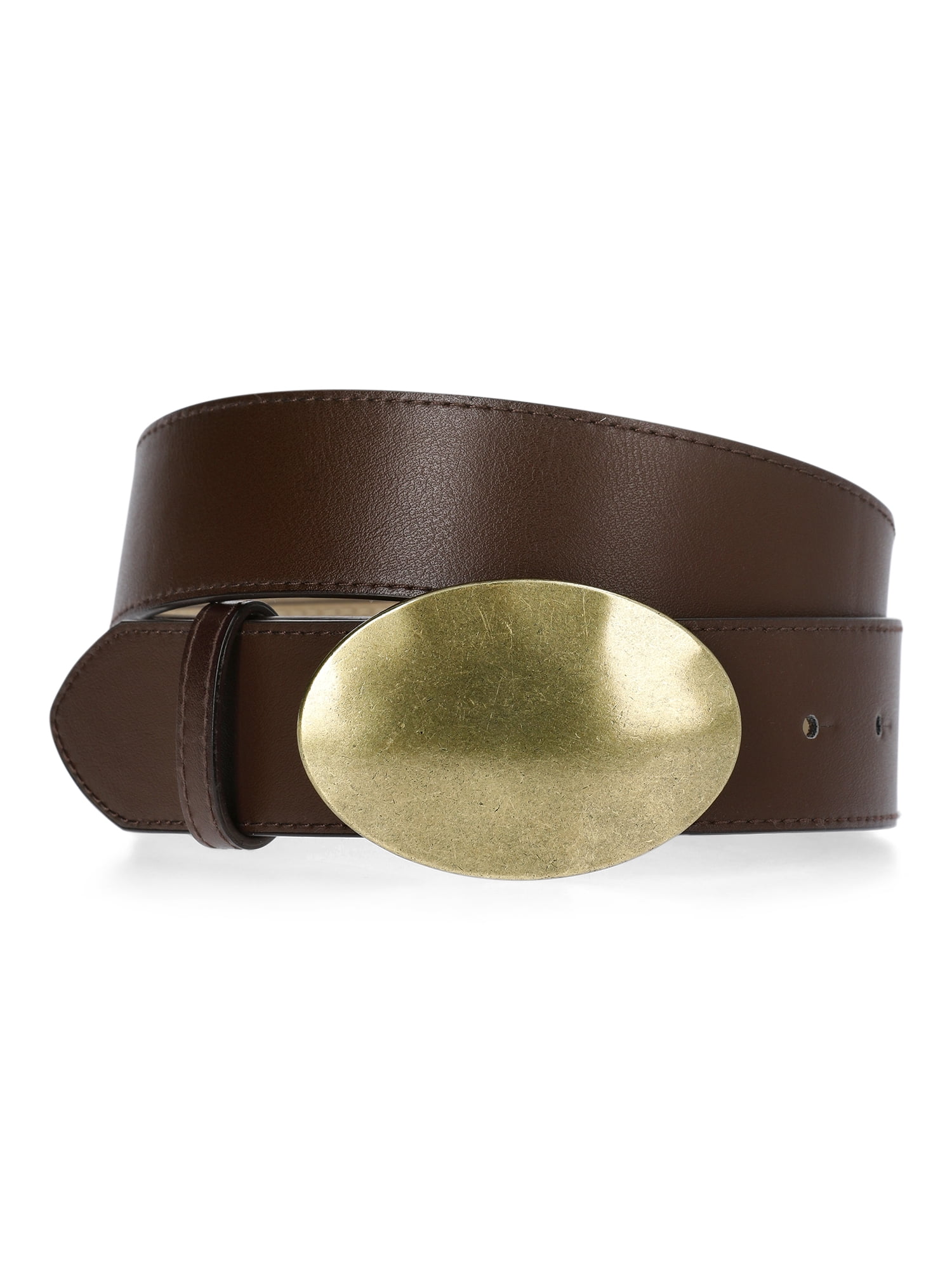 UNFOLK buckle leather belt (Gold)サイズ1 No Boundaries Hammered Buckle Faux Leather Belt, Women's S/M-2XL