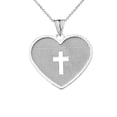 thumbnail image 1 of HAMMERED HEART WITH OPEN CROSS PENDANT NECKLACE IN STERLING SILVER :  Pendant with 16" chain, 1 of 1