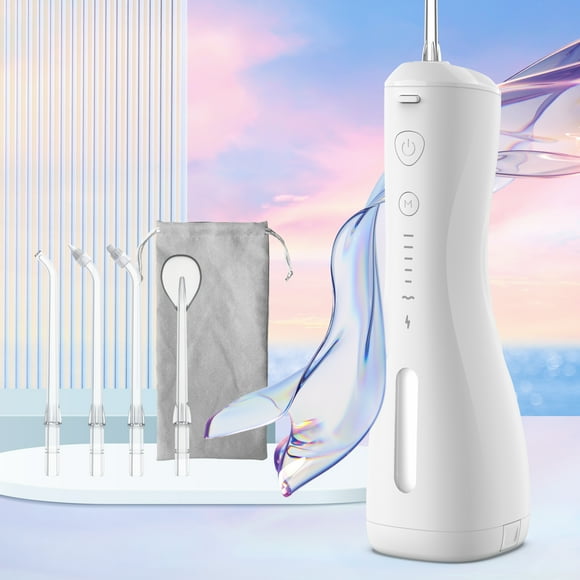 HAMMSOM Portable Water Flosser Rechargeable Oral Irrigator, White