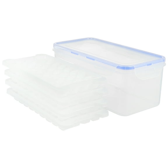 HAMPPLIES 1 Ice Tray with Lid Transparent PP Ice Cube Box for Refrigerator and Kitchen Use