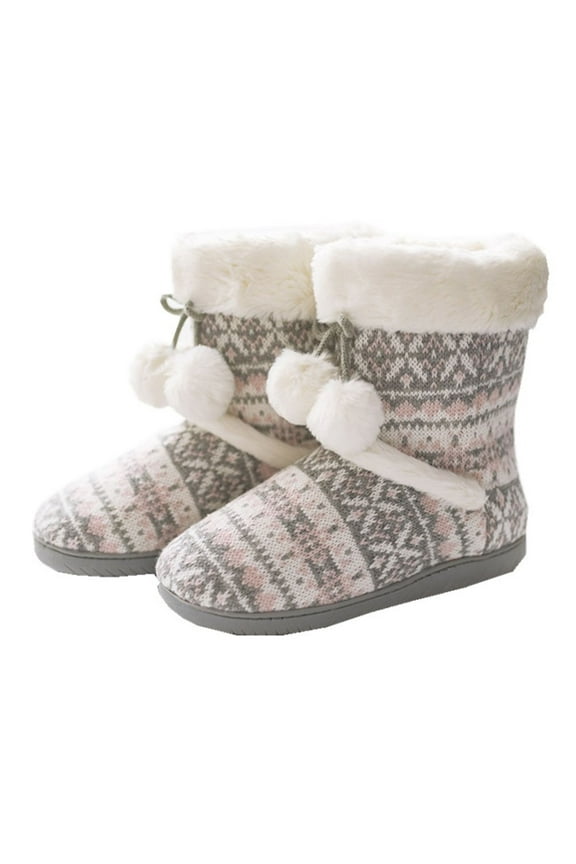 1 Pair Comfy Boots for Women Warm Rubber Snow Boots with Short Boots Style Flat Bottom