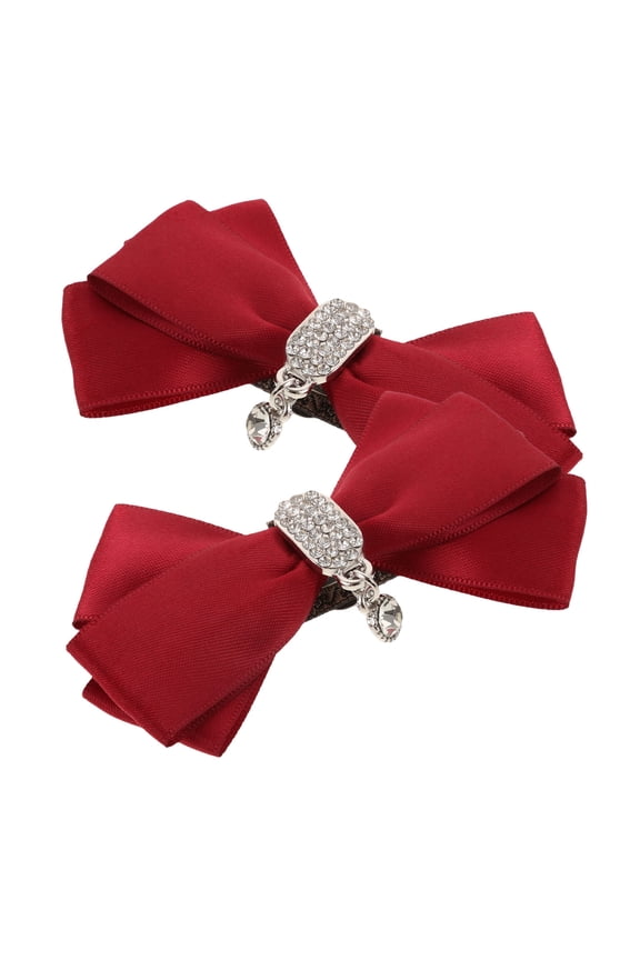 Red Bow Shoe Clips for Women, 1 Pair Alloy Decorative Accessories Ideal for Dance, Parties, Casual and Everyday Wear
