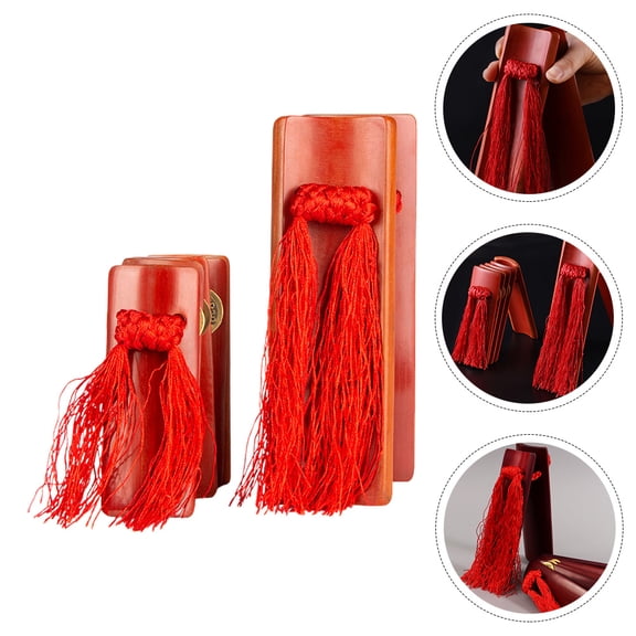 HAMPPLIES 1 Pair Shape Allegro Clappers Hand Instruments Adults Chinese Kuaiban Rhythm Music Stick