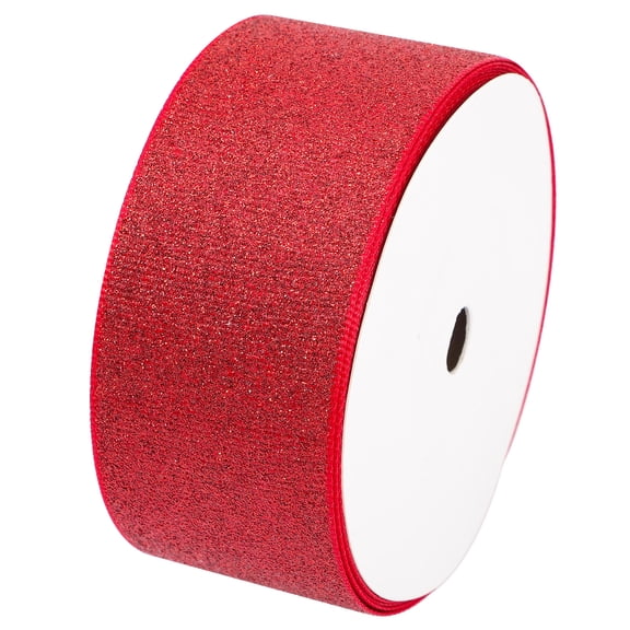 HAMPPLIES 1 Roll Red Flat Polyester Ribbon for Bow Making and Holiday Decoration 11.8x1.5in