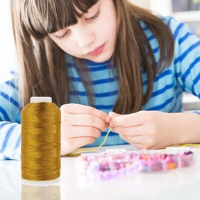 HAMPPLIES Decorative Wire String Roll with Golden Beads for Jewelry Making and Crafting Enthusiasts