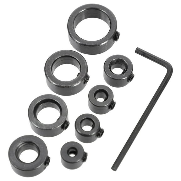 HAMPPLIES 1 Set Black Round Drill Bit Depth Stop Collar For Woodworking Tools