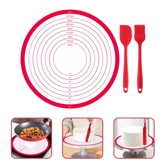 HAMPPLIES 1 Set Bread Kneading Mat Red Silicone Non-Slip and for Baking in the Kitchen