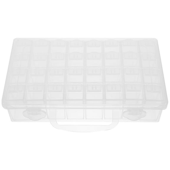 HAMPPLIES 1 Set Compartment Organizer Box For Beads Organization And Jewelry Storage Transparent Plastic