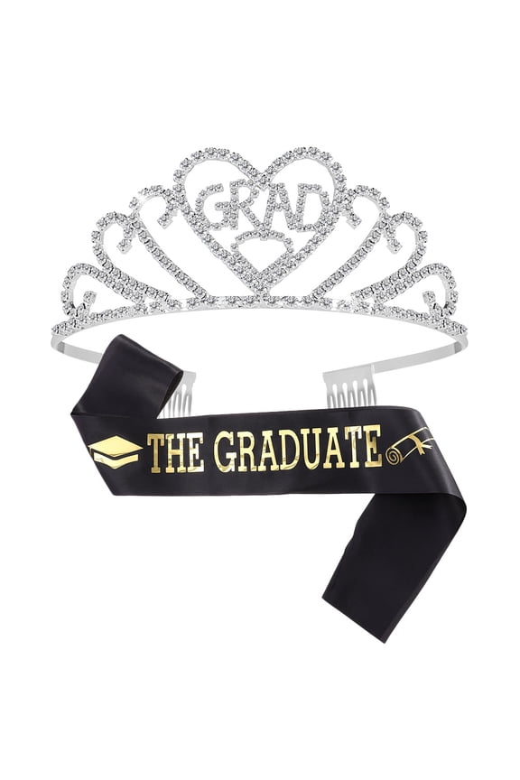 1 Set Graduation Party Photo Booth Props Etiquette Belt Hair Hoop Assorted Color Satin Alloy Material