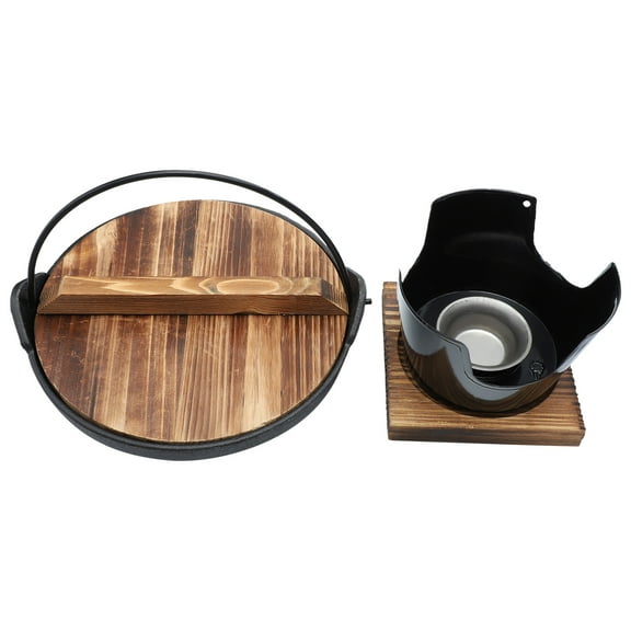 HAMPPLIES Japanese Mini Cast Iron Hot Pot Reduces Oil 1 Set