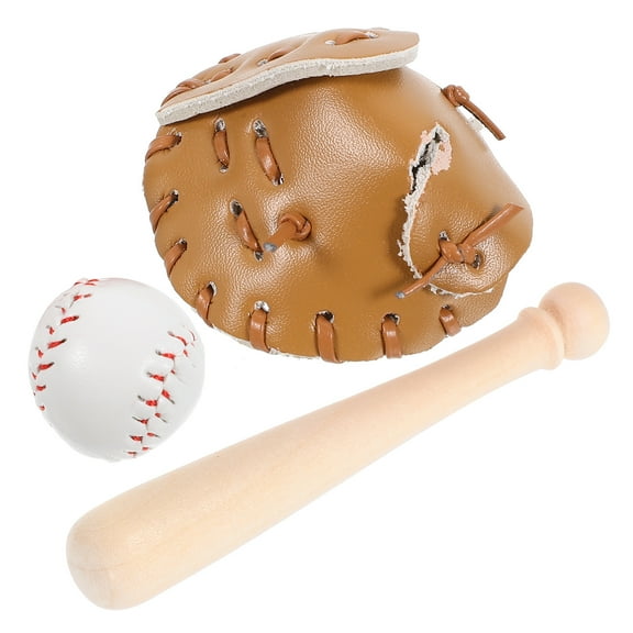 HAMPPLIES Mini Baseball Kit Set with Sports Accessories for Dollhouse, Collectibles, Miniature Decor and Kids Play