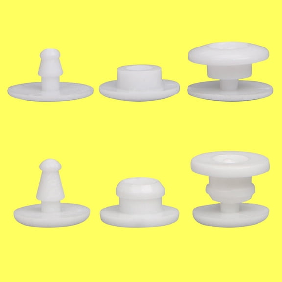 HAMPPLIES 100Pairs Resin Snap Fastener Mask Fastening Button White for DIY Crafts