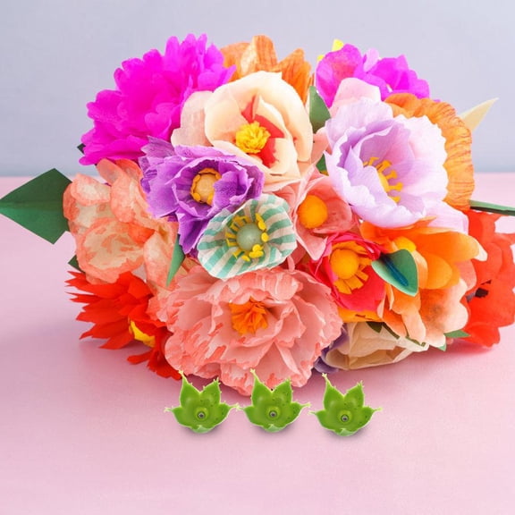 HAMPPLIES 100Pcs Durable Plastic Rose Sepals Base For Bouquet Of Roses Diy Flower Arrangement Supplies