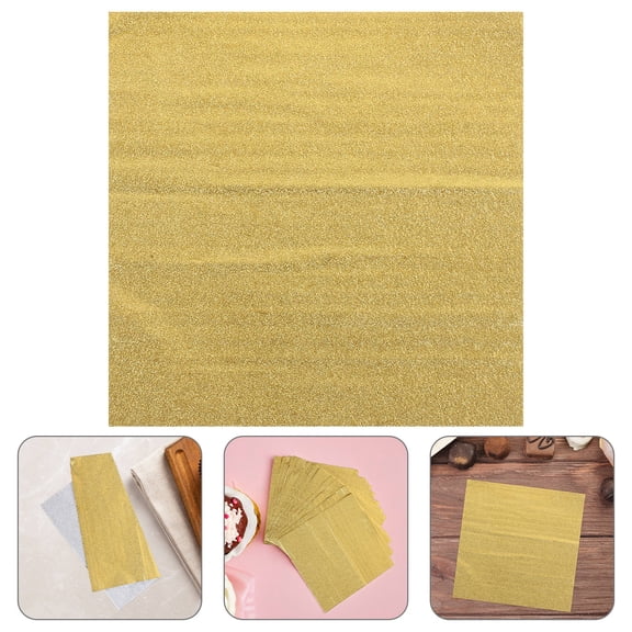 HAMPPLIES 100Pcs Golden Colored Foil Paper Sheets for Food Wrapping with Easy Cut Fold Feature