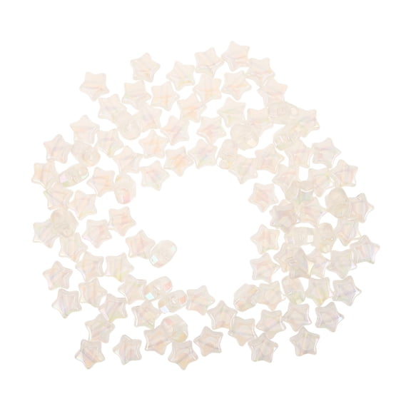 HAMPPLIES 100Pcs White Plastic Star Beads Charming Spacer Beads for DIY Jewelry Making Accessories
