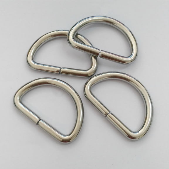 HAMPPLIES 100Pcs Metal D Rings Purse Clasp for Dog Collar and Gardening Decoration