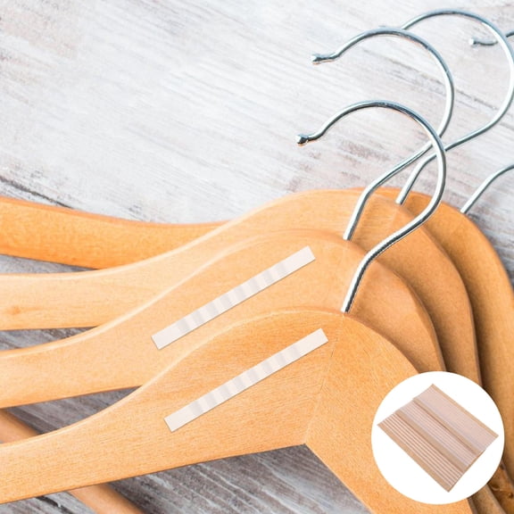 HAMPPLIES 100Pcs Non Slip Silicone Hanger Strip Adhesive Grip Tape for Plastic Metal Wood Hangers