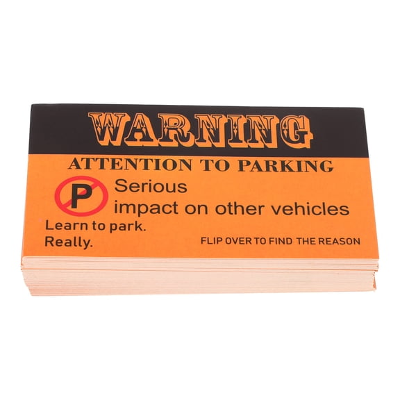 HAMPPLIES 100Pcs Caution Bad Parking Card Paper Notice Label for Shopping Mall and Multi Color