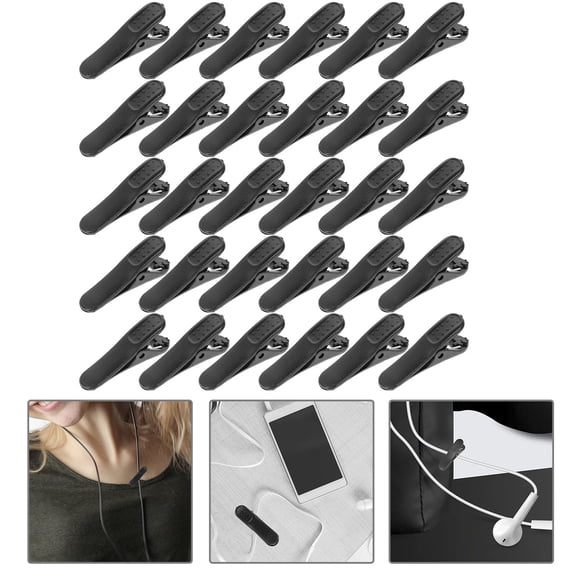 HAMPPLIES 100Pcs R-Type Cable Clips for Headphone Wires in Simple Design
