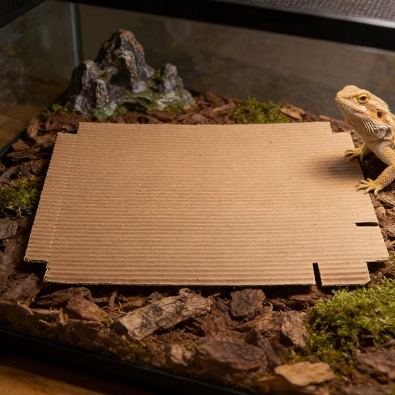HAMPPLIES 100Pcs Corrugated Paper Liner for Reptile Terrarium Khaki Absorbent and Lightweight