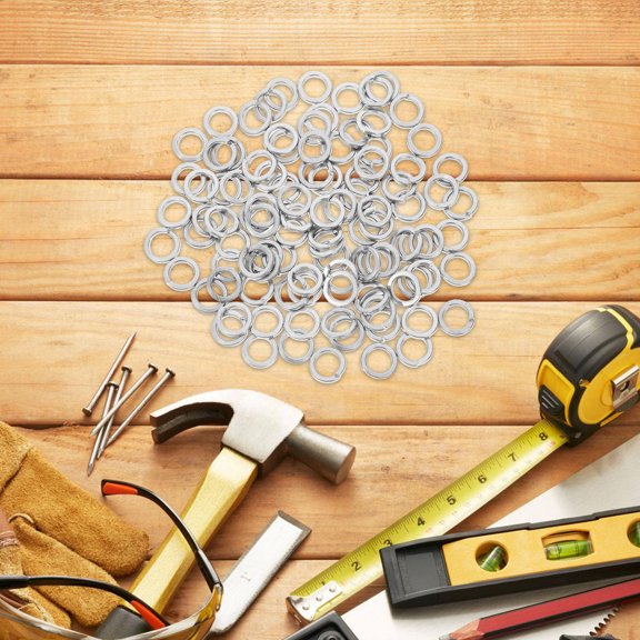 HAMPPLIES 100Pcs Stainless Steel Split Spring Washer For DIY Projects