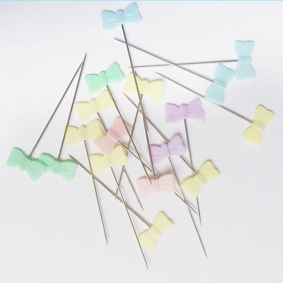 HAMPPLIES 100Pcs Thin Flat Button Head Pins for Sewing Crafts with Portable Storage Box