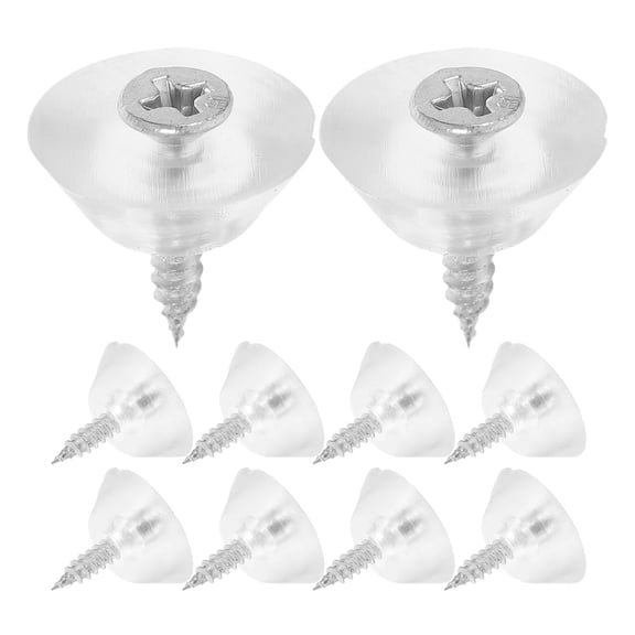 HAMPPLIES 100Pcs Transparent Nail on Chair Glides Furniture Feet Pads for Tables Chairs and Cabinets