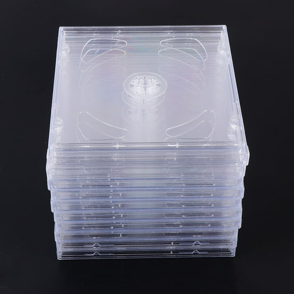 HAMPPLIES 10Pcs Double Disc Transparent Cd Package Storage Boxes Perfect for Media Video Storage