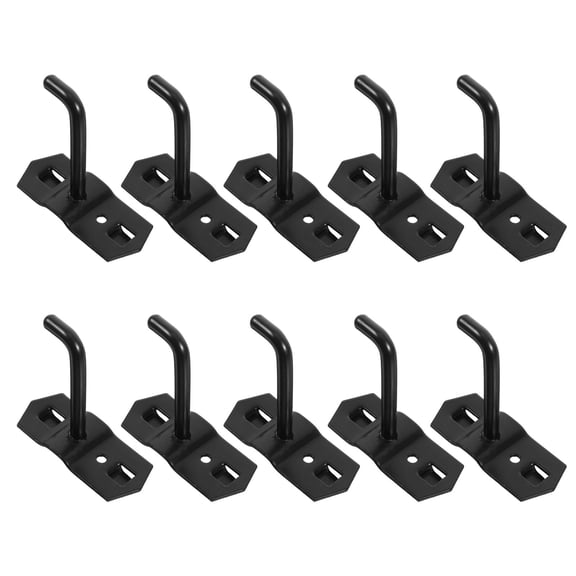 HAMPPLIES 10Pcs Black Square Hole Pegboard Hook Rack Brackets for Versatile Hanging and Organizing