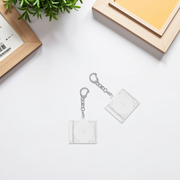 HAMPPLIES 10Pcs Clear Cd Jewel Keyrings for DIY Album Case Player Shaped Key Pendant