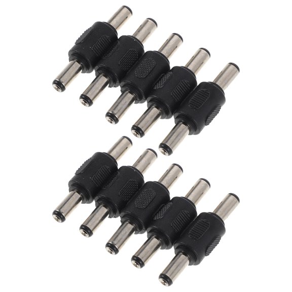 HAMPPLIES 10Pcs Precision Dc Plug Connector Black Inline Coupler for Camera and Laptop Power Supply