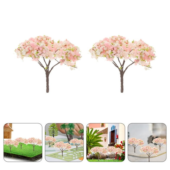 HAMPPLIES 10Pcs Faux Cherry Blossom Trees for Wedding Decor and Model Train Landscape Multi Color