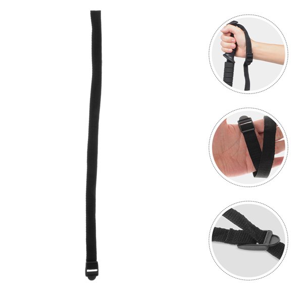 HAMPPLIES 10Pcs Foldable Walking Stick Strap Black Adjustable Comfortable Holder for Ski and Hiking