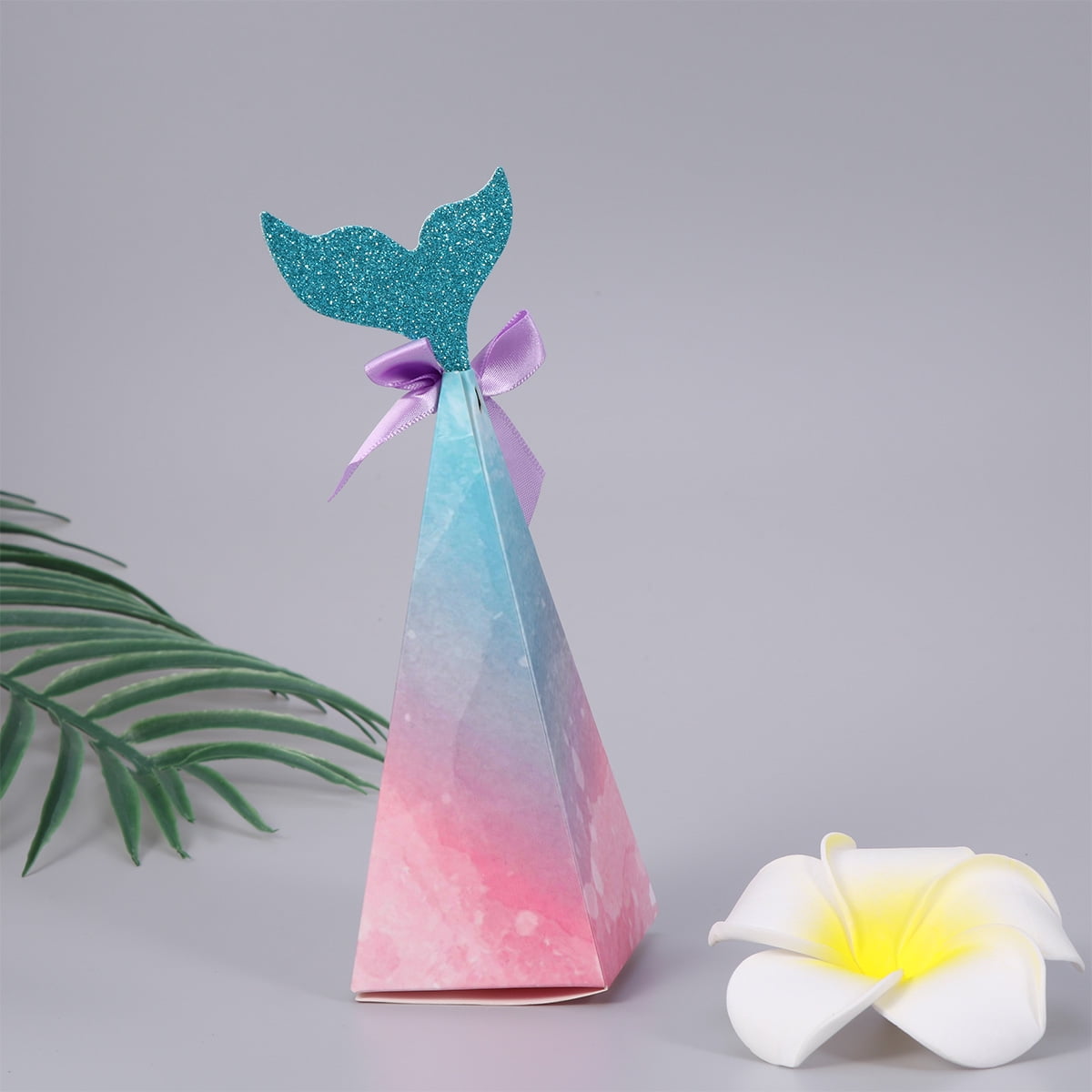 HAMPPLIES 10Pcs Gradient Blue Mermaid Candy Box Conical Shape Storage ...