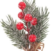 HAMPPLIES 10-Pack Holiday Berry Stems with Artificial Pine Branches, Assorted Colors Christmas Decor Supplies for Festive Home