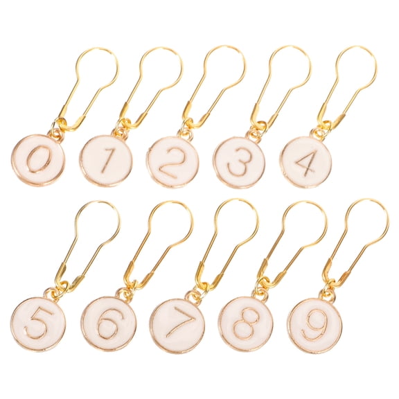 HAMPPLIES 10Pcs Knitting Markers Zinc Alloy for Tracking Stitch Count and Identifying Mistakes