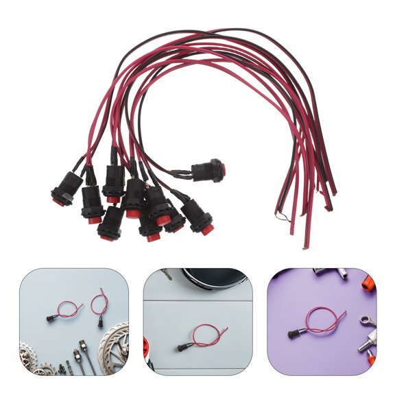 HAMPPLIES 10Pcs Motorcycle Kill Switch Push Button Start Weatherproof Engine Control
