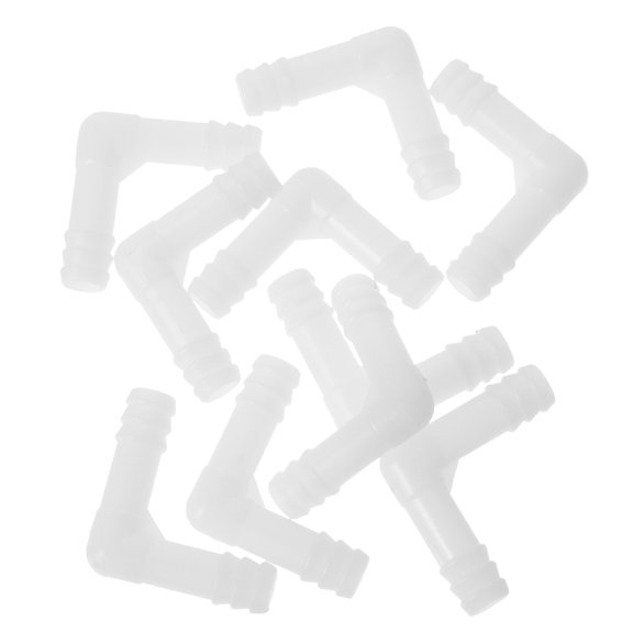 HAMPPLIES 10Pcs PP Plastic 90 Degree Elbow Connectors White Easy Install for Pipe Systems
