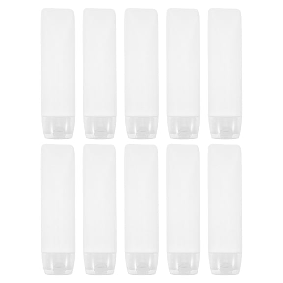 HAMPPLIES 10Pcs Refillable Toothpaste Bottles Portable Plastic Squeeze Tubes White Travel Size