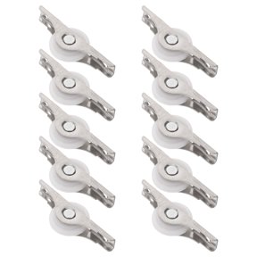 HAMPPLIES 10Pcs Sliding Cabinet Door Roller Plated Silver Universal Fit Plastic Smooth Wheel