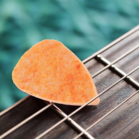 HAMPPLIES 10Pcs Soft Wool Felt Picks Orange for Ukulele Mellow Sound Non Scratching