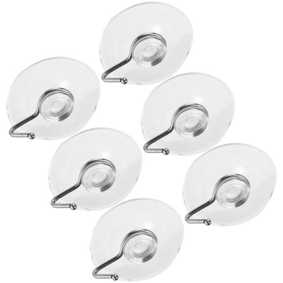 HAMPPLIES 10Pcs Transparent Suction Cup Hooks Heavy Duty PVC Iron Hanging Storage For Kitchen Utensils Bathroom