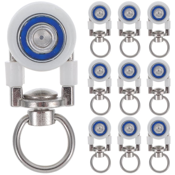 HAMPPLIES 10Pcs White Curtain Track Rollers with Smooth Ball Bearings and Stainless Steel Hooks for Home Drapery