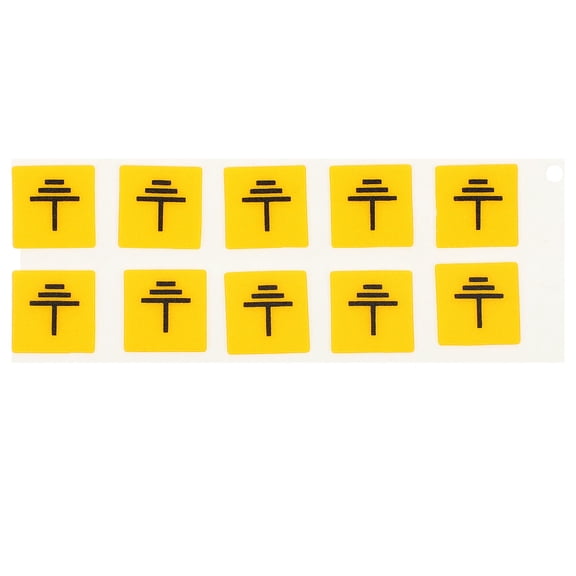 HAMPPLIES 10Pcs Yellow Grounding Warning Decals Safety Stickers for Electrical Equipment Caution