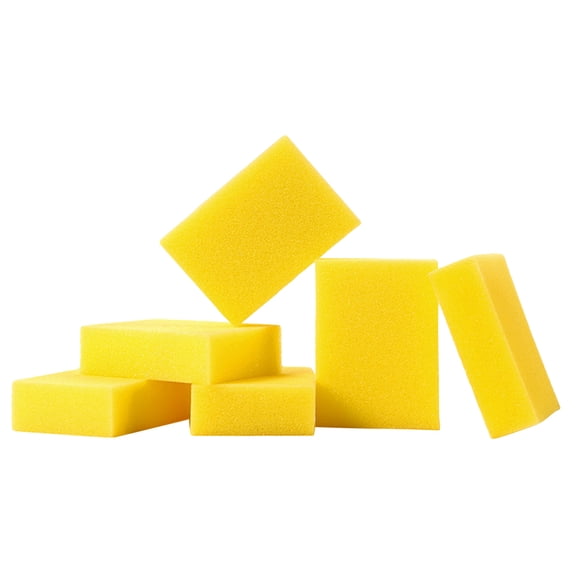 HAMPPLIES 10Pcs Yellow Hair Sponge Brush for Daily Use Portable and Skin Friendly