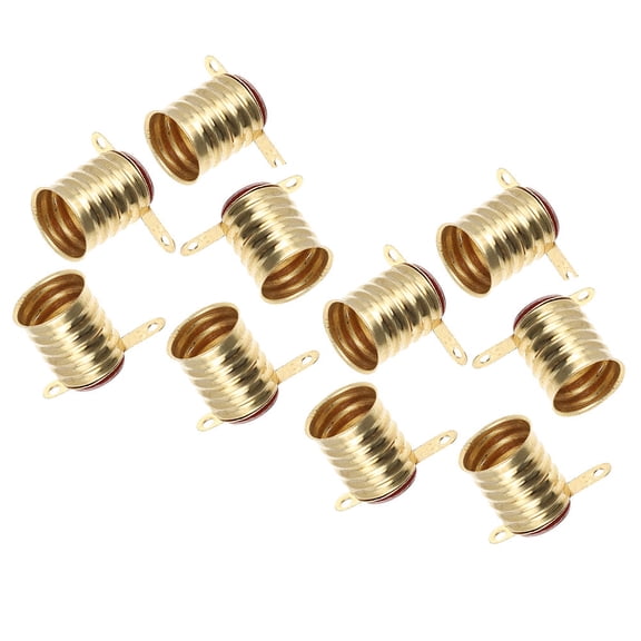 HAMPPLIES 10Pcs Retro Golden Lamp Socket Metal Bulb Base for Vintage Light Fixtures